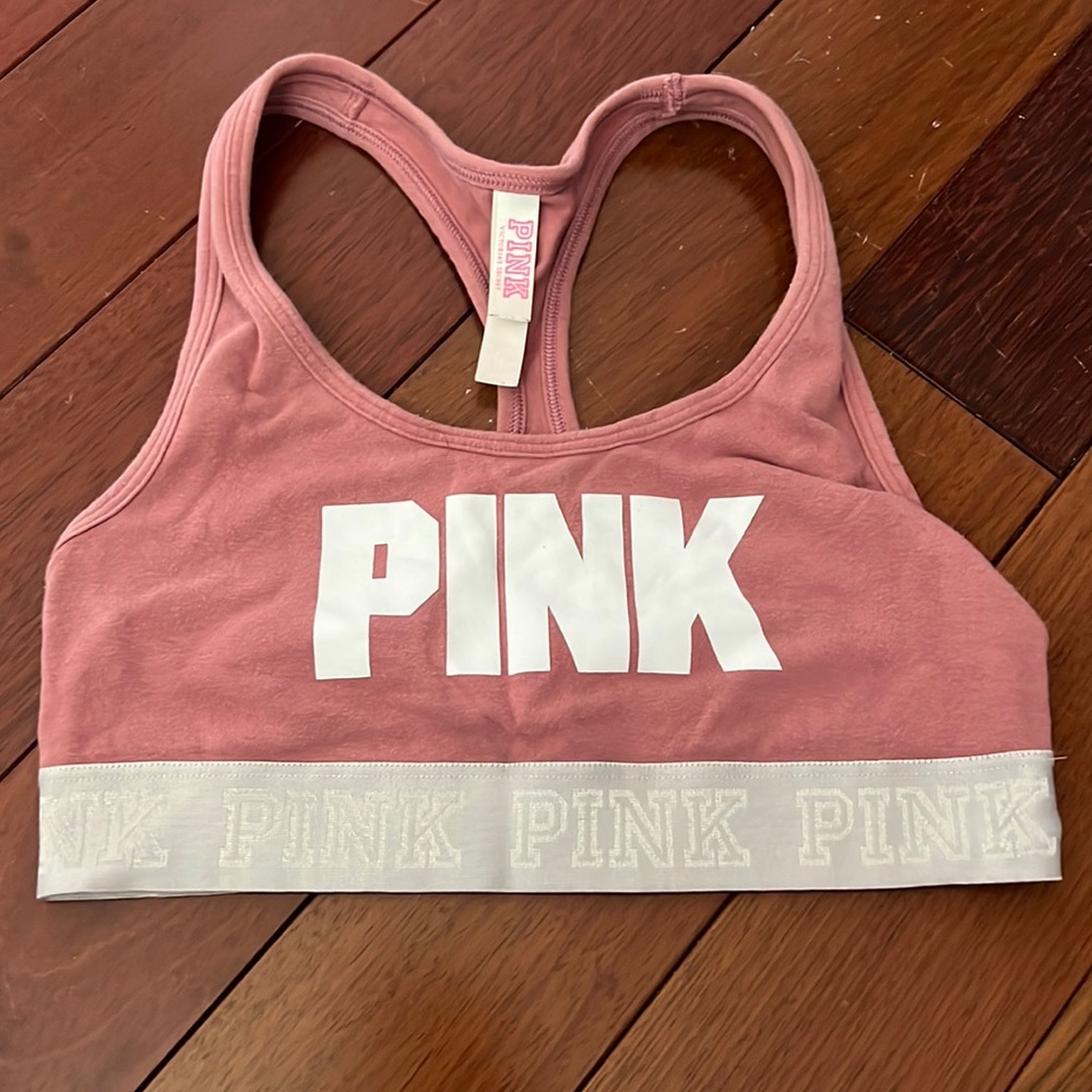 Pink sports bra